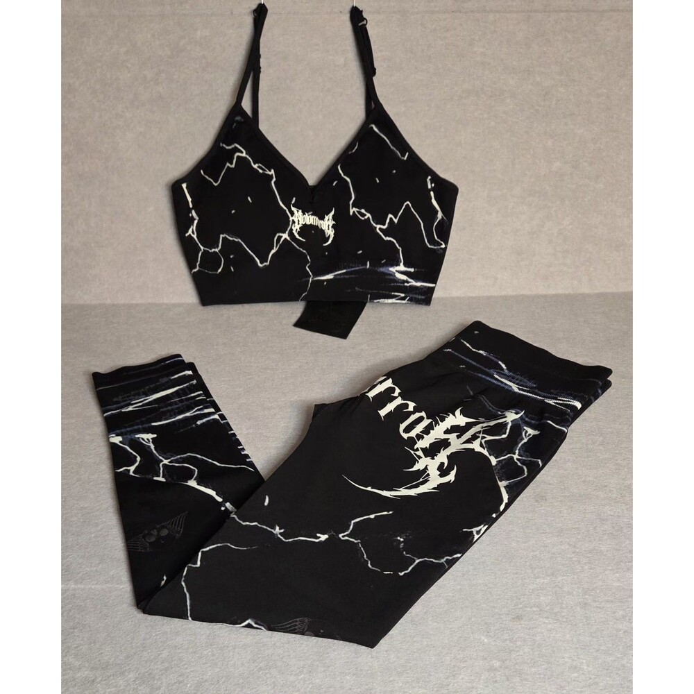 CIVIL REGIME No Tomorrow Thunderstruck Sz XL Bra Leggings 2 Piece Set NWT